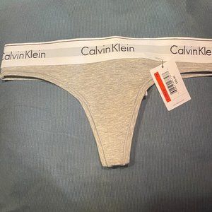 NEW CALVIN KLEIN MODERN COTTON THONG XS GREY